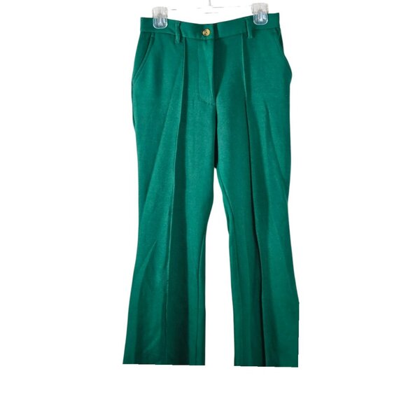 Urban Outfitters Medium Women's Trousers Knit Flare High-Rise Kelly Green NWT - Picture 3 of 9